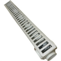 Ralo Linear Com Grelha Inox Ac Vent Seca Piso 5Cm X 48Cm