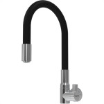Torneira Gourmet Flex Parede Bica Movel Metal Zagonel Motion Cozinha Preta - 1/4 Volta