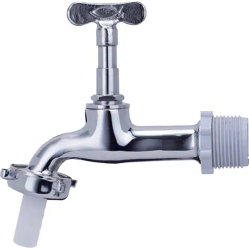 Torneira Jardim Metal Cromada Alpha 1128 Curta - 1/2'' E 3/4'' Torneira Jardim Metal Cromada Alpha 1128 Curta - 1/2'' E 3/4''