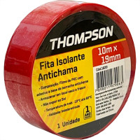 Fita Isolante Thompson 10M Vermelha - 1620 - Kit C/10 Pecas