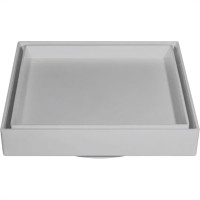 Ralo Invisivel Ss Lares 15X15Cm Cinza Claro