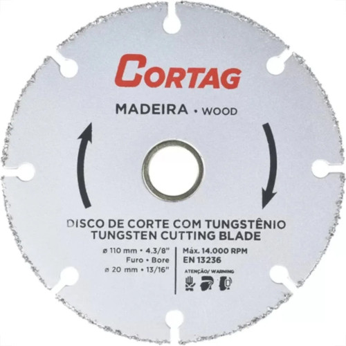 Disco Para Madeira Tungstenio Cortag 110 X 20Mm Disco Para Madeira Tungstenio Cortag 110 X 20Mm