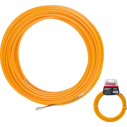 Passa Fio Nylon Cortag Com Cabo Aco 15M - 60776 Passa Fio Nylon Cortag Com Cabo Aco 15M - 60776