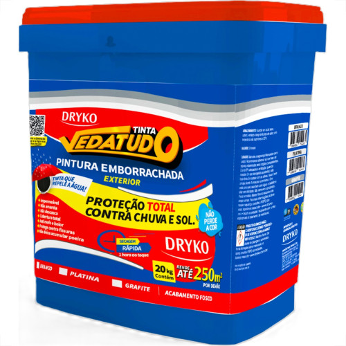 Tinta Emborrachada Dryko Vedatudo Cinza Platina 20Kg