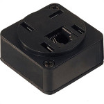 Tomada Telefone Externa Cartela Interneed Padrao+1 Jack Preta 0365 - Kit C/10 Cartelas