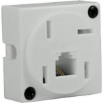 Tomada Telefone Externa Cartela Interneed Padrao+1 Jack Branca 5087 - Kit C/10 Cartelas