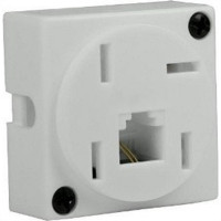 Tomada Telefone Externa Cartela Interneed Padrao+1 Jack Branca 5087 - Kit C/10 Cartelas