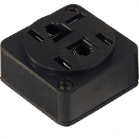 Tomada Telefone Externa Cartela Interneed Padrao+2 Jack Preta 4882 - Kit C/10 Cartelas