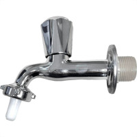 Torneira Jardim Metal Cromada Unifix 1130 Longa C-25 - 1/2''E 3/4'' - 1/4 Volta