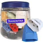 Pino Femea Tramontina 2 Polos 10A. Colorido Pote Com 24 Pecas - Kit C/24 Pecas