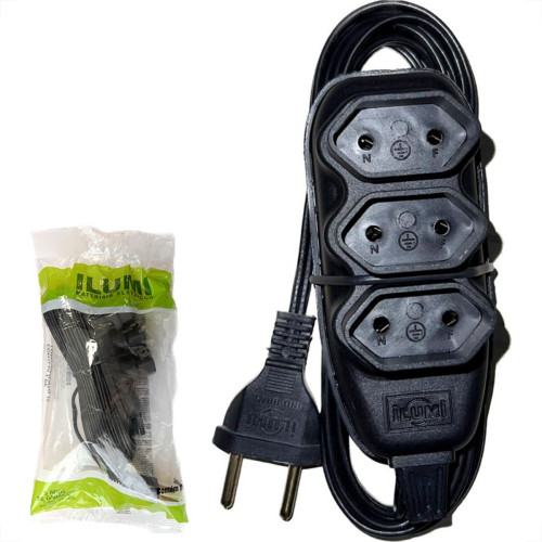 Extensao Ilumi Paralela 2 Polos 0,75Mm Preta - 3M - 17912