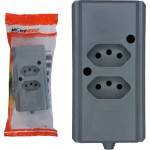 Tomada Barra Interneed 2 Polos +Terra Cinza 20A. Dupla