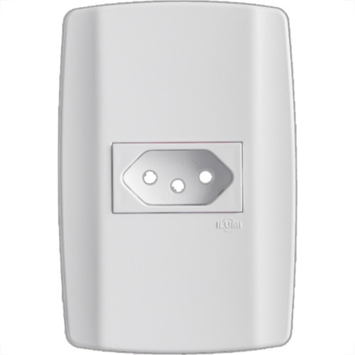 Conjunto Ilumi Slim Branco Com Placa 1 Tomada 2P+T. 10A. - 80150