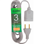 Extensao Ilumi Cordao Prolongador Paralelo 2 Plos 0,75 Cinza 3M - 16810