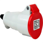 Acoplamento Industrial Femea Steck Newkon 2 Polos+Terra 380V. A 440V. 16A. Vermelho N3059