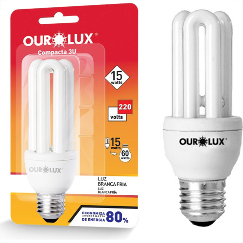 Lampada Compacta Ourolux 3U 15X220V. 6400K.