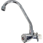 Torneira Bica Movel Pia Parede Metal Unifix - C-50 Styllo - 1/4 Volta - 1156 Cromada