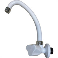 Torneira Bica Movel Pia Parede Abs Viqua Foz - C-40 Branca