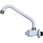 Torneira Bica Movel Pia Parede Abs Viqua Foz Longa - C-40 Branca