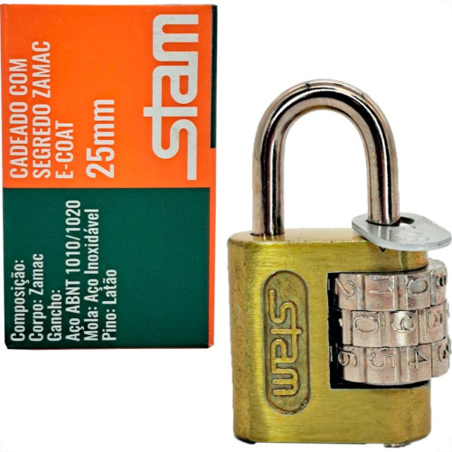 Cadeado Stam Com Segredo 25 Mm