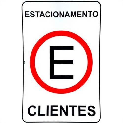 Placa Look 20X30Cm (Estacionamento Para Clientes) - Kit C/5 Pecas