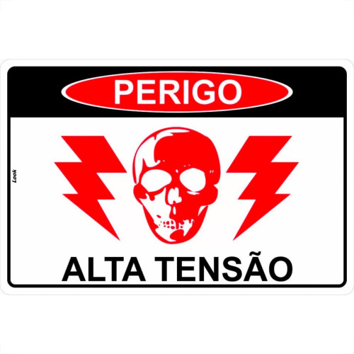Placa Look 20X30Cm (Alta Tensao) - Kit C/5 Pecas
