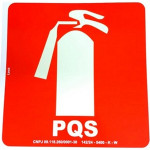 Placa Look 20X20Cm Fotoluminescente(Extintor Po Quimico) - Kit C/5 Pecas