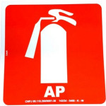 Placa Look 20X20Cm Fotoluminescente(Extintor Agua) - Kit C/5 Pecas