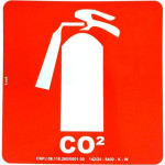 Placa Look 20X20Cm Fotoluminescente(Extintor Co2) - Kit C/5 Pecas