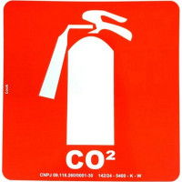 Placa Look 20X20Cm Fotoluminescente(Extintor Co2) - Kit C/5 Pecas