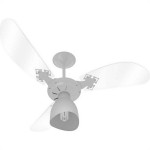Ventilador Teto Venti-Delta 3 Pas Newcristal Light Branco 220V.