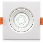 Spot Com Lampada Dicroica Led Elgin 5W. Quadrado Branco Bivolt 3000K.