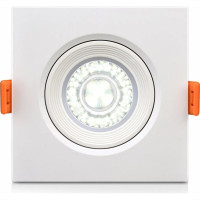 Spot Com Lampada Dicroica Led Elgin 5W. Quadrado Branco Bivolt 3000K.
