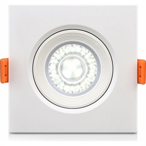 Spot Com Lampada Dicroica Led Elgin 5W. Quadrado Branco Bivolt 3000K.