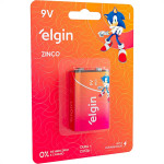 Pilha Elgin Zinco Bateria 9V. Cartela Com 1 Peca - 6F22