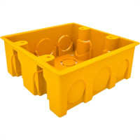 Caixinha De Luz Pvc Ivasa Amarela Orelha Pvc 4X4 - Kit C/50 Pecas
