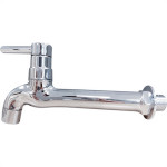 Torneira Pia Parede Metal Metrox 1158 - C-60 - Abs - 1/4 Volta Cromada
