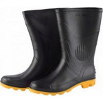 Bota Galocha Pega Forte Preta/Amarela 323 No.34/35 Sem Meia