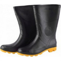 Bota Galocha Pega Forte Preta/Amarela 323 No.34/35 Sem Meia
