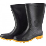 Bota Galocha Pega Forte Preta/Amarela 323 No.43 Sem Meia