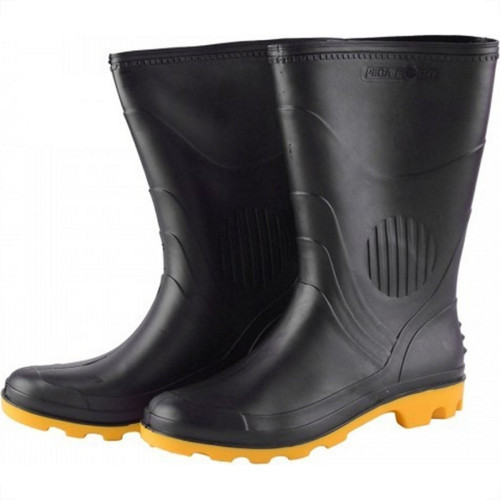 Bota Galocha Pega Forte Preta/Amarela 323 No.44 Sem Meia