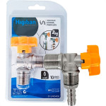 Registro Esfera Para Gas Higiban Angular - 1/2'' X 1/2'' E 1/2'' X 3/8''