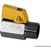Registro Esfera Para Gas Higiban Niquelado Mxf 3/8''