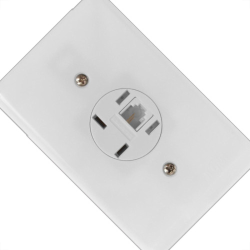Conjunto Ilumi Stylus Branco Com Placa 1 Tomada Telefone Rj11 - 2565