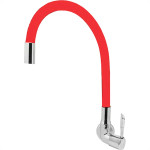 Torneira Gourmet Flex Parede Bica Movel Metal Metrox Vermelha Cromada - C-72 - 1/4 Volta