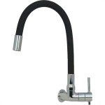 Torneira Gourmet Flex Parede Bica Movel Metal Metrox Black Cromada - C-60 - 1/4 Volta