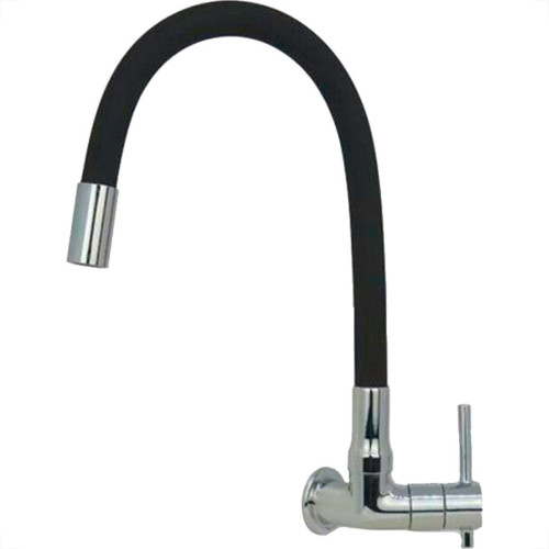 Torneira Gourmet Flex Parede Bica Movel Metal Metrox Black Cromada - C-60 - 1/4 Volta