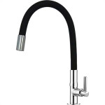 Torneira Gourmet Flex Mesa Bica Movel Metal Metrox Black Cromada - C-72 - 1/4 Volta
