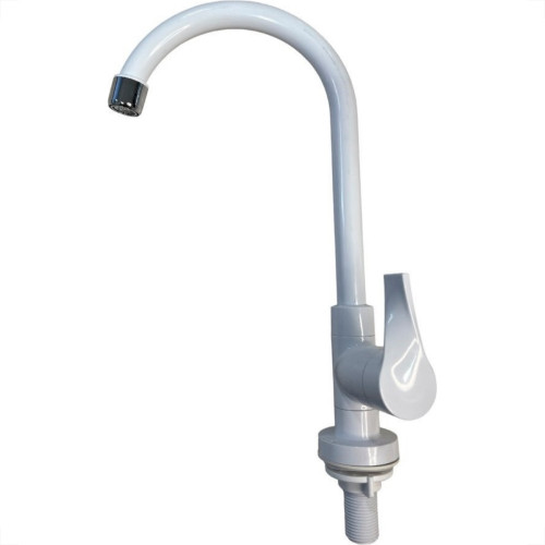 Torneira Bica Movel Pia Mesa Abs Herc Twist Branca 2950 - 1/4 De Volta