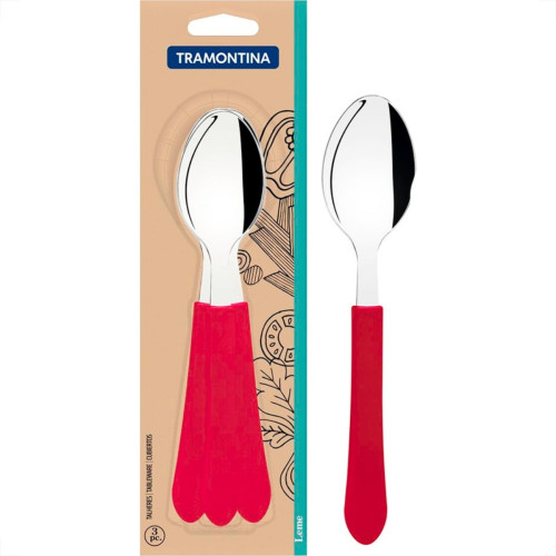 Talher Tramontina Colher De Mesa Leme Cabo Vermelho 3 Pecas - 23183/370